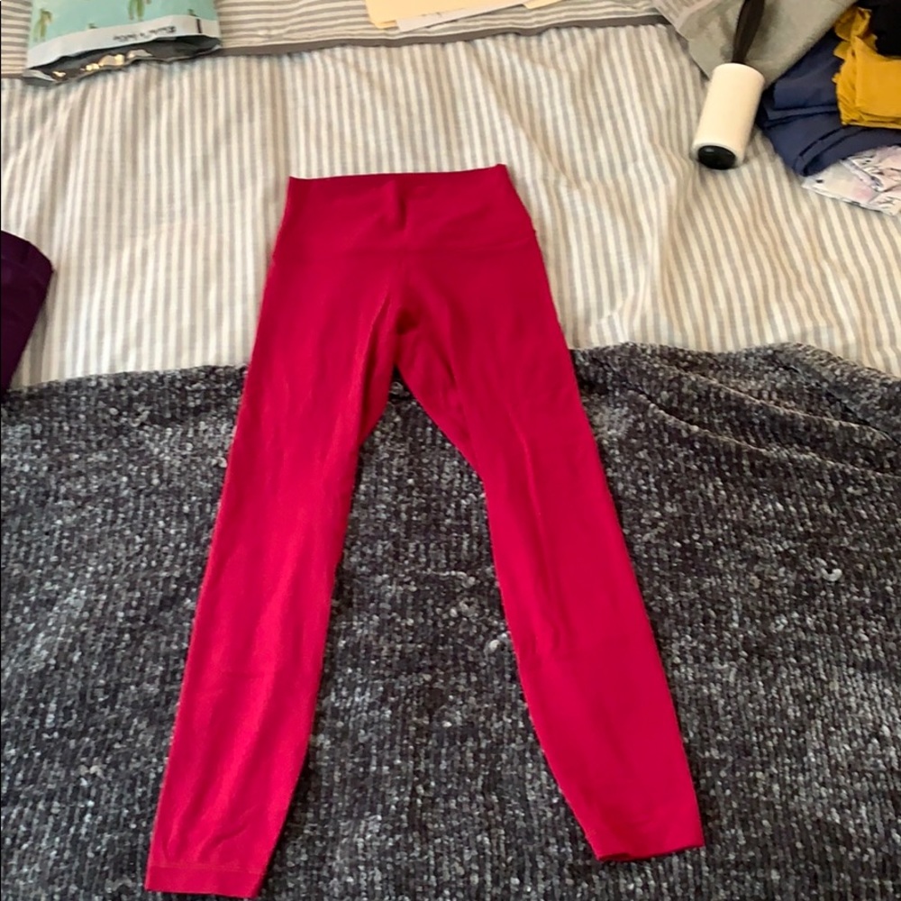 Size 4 25” Ruby Red Lululemon Aligns